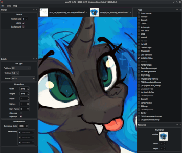 The MareTF window with a VTF texture open.