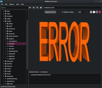 A screenshot of VPKEdit with a VPK and an MDL preview open in wireframe mode.